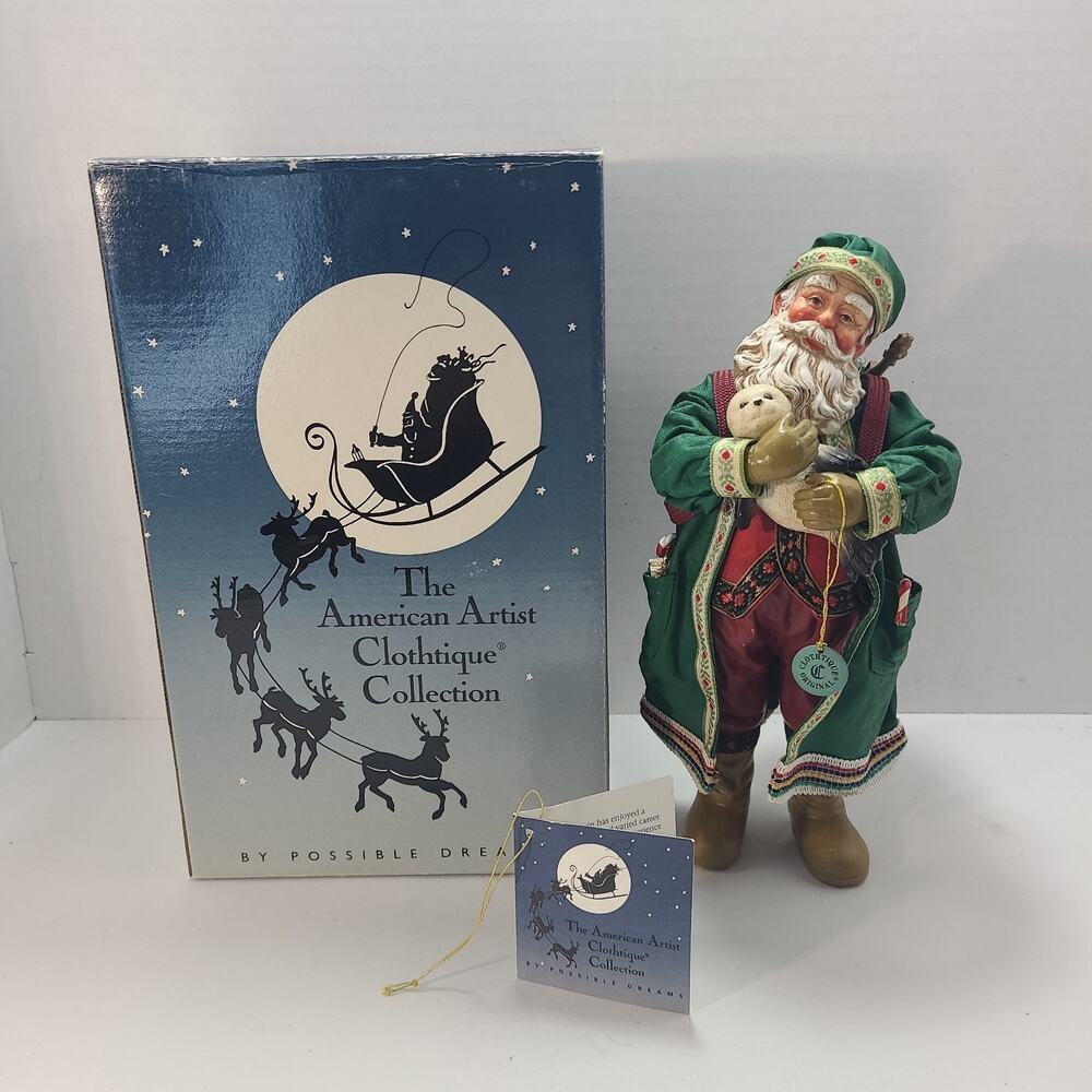 Vtg Clothtique Santa w/Baby Seal #15016 Nature's Love (Possible Dreams 1993)